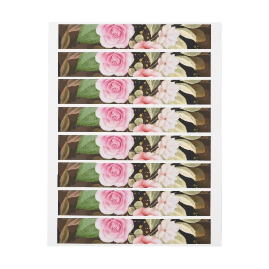 WATERVERF ROZEN 3 ADRESLABEL WIKKEL (Vel)