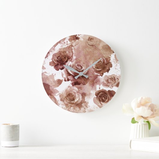 WATERVERF ROZEN 3 GROTE KLOK (Huis)