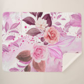 WATERVERF ROZEN 4 SHERPA DEKEN (Voorkant (horizontaal))