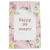 Waterverf Rozen 99e Verjaardag Medium Gift Bag Cadeauzakje (Voorkant)
