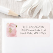 Waterverf Rozen Aankondiging van roze geboorte Etiket (Insitu)