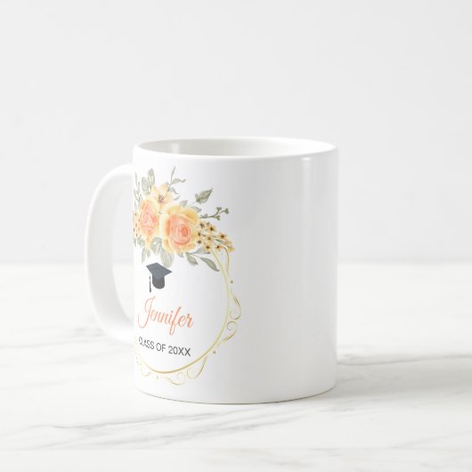 Waterverf Rozen Afstuderen Mok (Voorkant links)