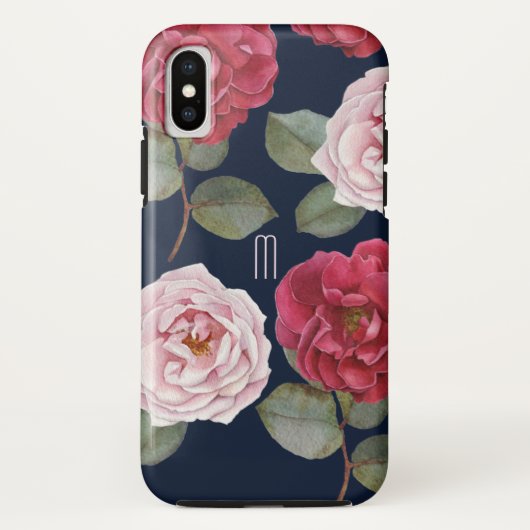 Waterverf Rozen Apple Tough iPhone X Hoesje (Achterkant)