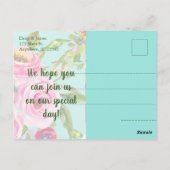 Waterverf Rozen Aqua Glitter Save the Date Briefkaart (Achterkant)