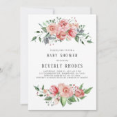 Waterverf Rozen Baby shower Kaart (Voorkant)