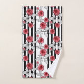 Waterverf rozen bad handdoek (Handdoek)