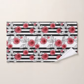 Waterverf rozen bad handdoek (Handdoek)