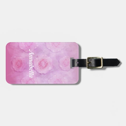 Waterverf rozen bagagelabel (Voorkant horizontaal)