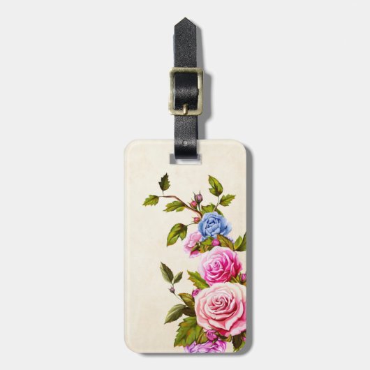 Waterverf Rozen Bagagelabel (Voorkant verticaal)
