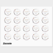 Waterverf Rozen Ballerina Floral Address Circle Ronde Sticker (Vel)