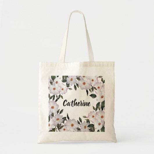 Waterverf Rozen Ballerina Floral Art Tote Bag (Voorkant)