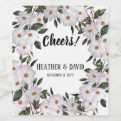 Waterverf Rozen Ballerina Floral Art Wijn Etiket (Enkel label)