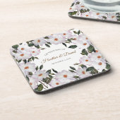 Waterverf Rozen Ballerina Floral Design Bier Onderzetter (Linkerzijde)