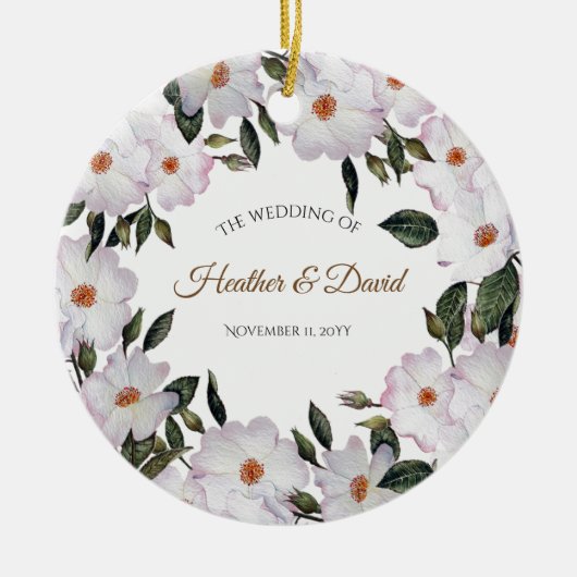 Waterverf Rozen Ballerina Floral Design Keramisch Ornament (Voorkant)