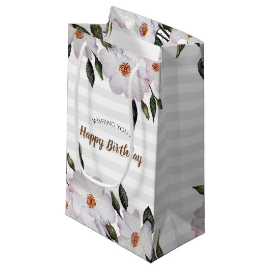 Waterverf Rozen Ballerina Floral Design Klein Cadeauzakje (Voorkant Gekanteld)