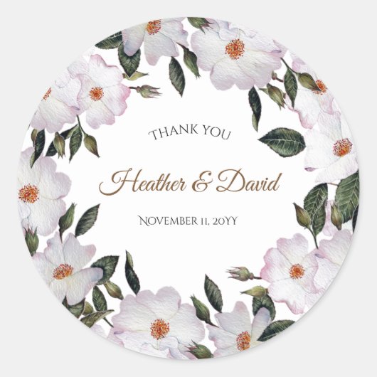 Waterverf Rozen Ballerina Floral Design Ronde Sticker (Voorkant)