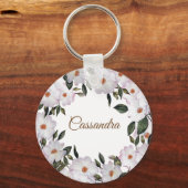 Waterverf Rozen Ballerina Floral Design Sleutelhanger (Voorkant)