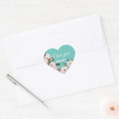Waterverf Rozen Ballerina Floral Ik hou van je Hart Sticker (Envelop)