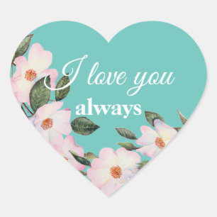 Waterverf Rozen Ballerina Floral Ik hou van je Hart Sticker