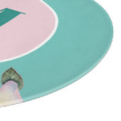 Waterverf Rozen Ballerina Floral Monogram Cirkel Snijplank (Hoek)