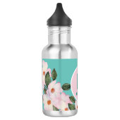 Waterverf Rozen Ballerina Floral Monogram Cirkel Waterfles (Links)