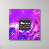 WATERVERF ROZEN BAT Mitzvah Memory Inlogbord Canvas Afdruk (Voorkant)
