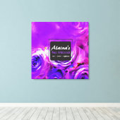 WATERVERF ROZEN BAT Mitzvah Memory Inlogbord Canvas Afdruk (Insitu (Houten vloer))