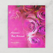 WATERVERF ROZEN Bat Mitzvah Seating Escort Kaart Plaatskaartje (Buitenkant ongevouwen)