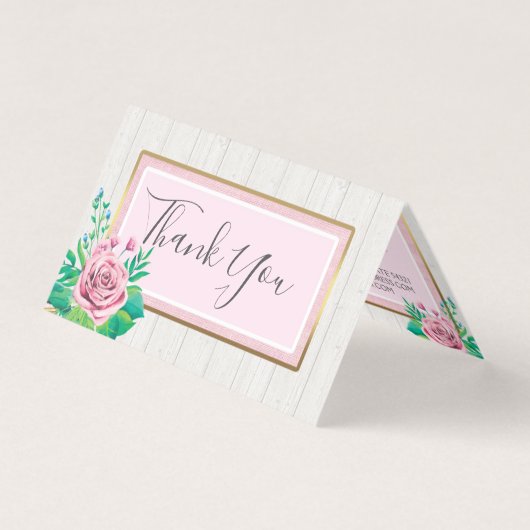 Waterverf Rozen & bijtende houten katoen Hartelijk Kaart (Voorkant)