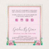 Waterverf Rozen & bijtende houten katoen Hartelijk Kaart (Binnenkant ongevouwen)