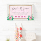 Waterverf Rozen & bijtende wood met kristallen Spandoek (Insitu)