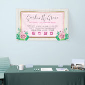 Waterverf Rozen & bijtende wood met kristallen Spandoek (Beurs)