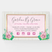 Waterverf Rozen & bijtende wood met kristallen Spandoek (Horizontaal)