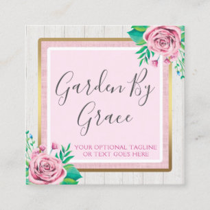 Waterverf Rozen & bijtende wood met kristallen Vierkante Visitekaartje