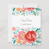 Waterverf rozen Birthday Kaart (Voorkant)