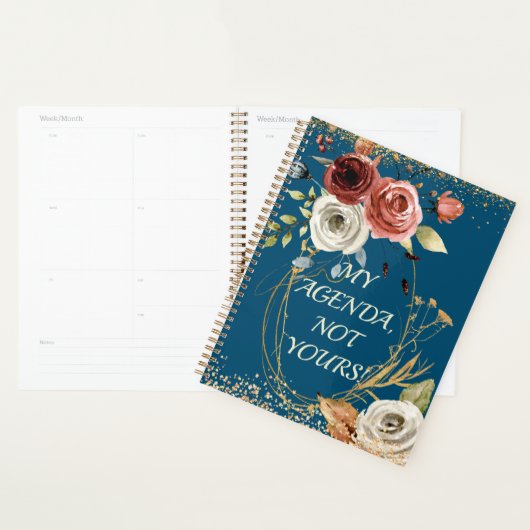 Waterverf Rozen Blauw Boeket Agenda Planner (Display)
