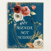 Waterverf Rozen Blauw Boeket Agenda Planner (Voorkant)