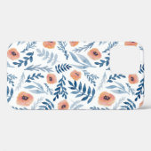 Waterverf Rozen: Blauwe bladeren naadloos Case-Mate iPhone Case (Achterkant (horizontaal))