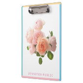 Waterverf Rozen Blauwe Groene Roze Gele Sjabloon Klembord (Links)