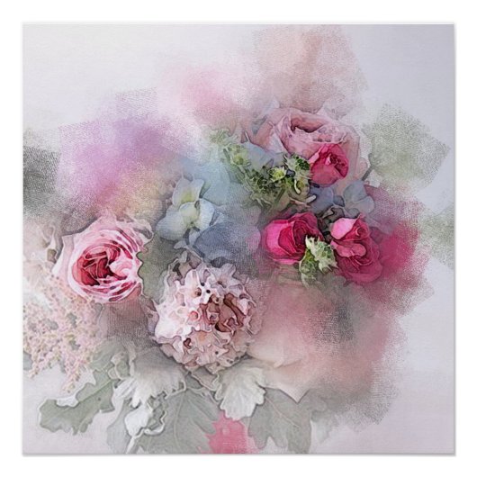 Waterverf Rozen Bloemen bloemen Moderne Perfect Poster (Voorkant)