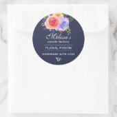 Waterverf Rozen Bloemen Boeket Kaars Zeep Ronde Sticker (Tas)