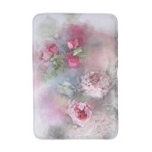 Waterverf Rozen Bloemen Floral Elegant Sjabloon Badmat (Voorkant Verticaal)