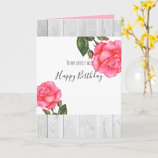 Waterverf Rozen Bloemen Gelukkige Verjaardag Kaart (Gele Bloem)