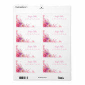 Waterverf Rozen Bloemen Hand Script Chic Verzendin Etiket (Full Sheet)