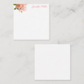 Waterverf Rozen Bloemen Handgeschreven tekst Sjabl Notitiekaartje (Voorkant / Achterkant)