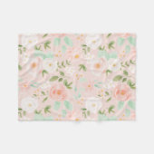 Waterverf Rozen Bloemen in Roze en Perzik Fleece Deken (Voorkant (Horizontaal))