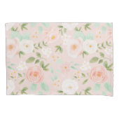 Waterverf Rozen Bloemen in Roze en Perzik Kussensloop (Voorkant)