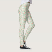 Waterverf Rozen Bloemen in Roze en Perzik Leggings (Rechts)