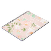 Waterverf Rozen Bloemen in Roze en Perzik Notitieboek (Linkerzijde)