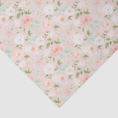 Waterverf Rozen Bloemen in Roze en Perzik Tissuepapier (Detail)